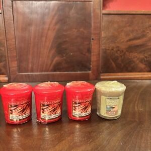 Yankee Candle Votive Candles Lot‎ 4 Sparkling Cinnamon Sage Citrus